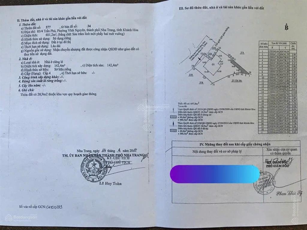 Bán gấp đất sổ đỏ gần biển trần phú nha trang cách biển vài bước chân, tiềm năng sinh lời tốt
