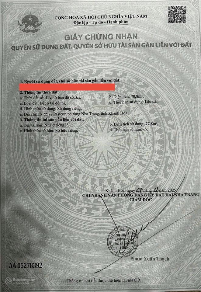 Bán lô đất thích hợp xây ở đi bộ tắm biển được, hẽm oto đường paster ngay trung tâm