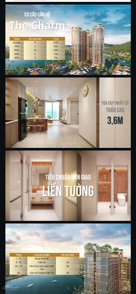 Còn 2 căn góc siêu đẹp 3 phòng ngủ của the charm view trực tiếp nhìn ra pháo hoa, lễ hội, show diễn