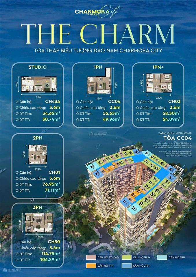 Còn 2 căn góc siêu đẹp 3 phòng ngủ của the charm view trực tiếp nhìn ra pháo hoa, lễ hội, show diễn