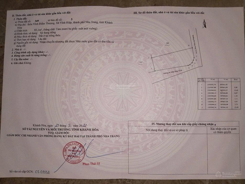 Bán lô đất đẹp vĩnh hiệp , sát đường 23/10 , đất đẹp , full thổ cư , khu dân cư văn minh . (ly