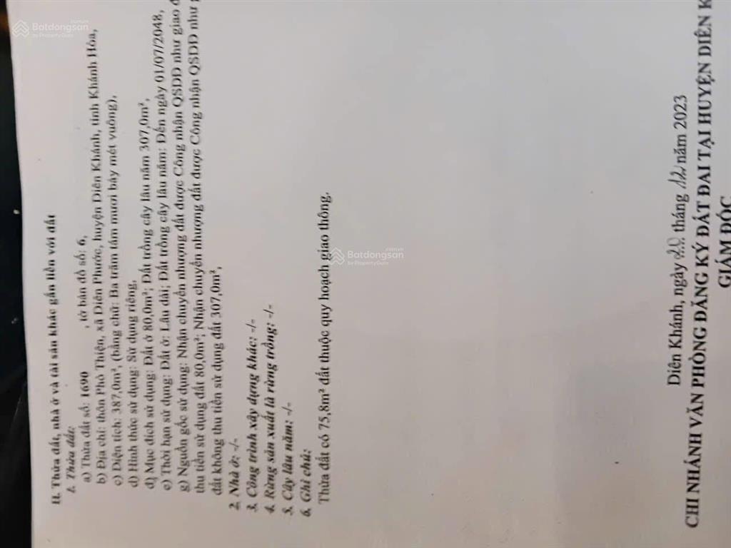 Bán đất full thổ cư 2 mặt tiền phò thiện diên phước đất đẹp , giá tot. 0905 211 ***