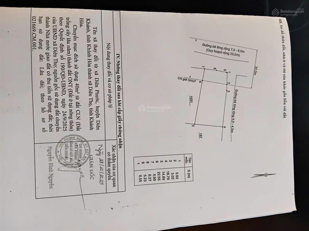 Bán đất full thổ cư 2 mặt tiền phò thiện diên phước đất đẹp , giá tot. 0905 211 ***