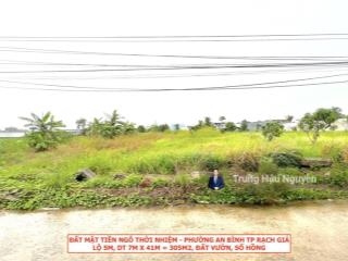 Đất ngô thời nhiệm, gần chợ rạch sỏi rạch giá, lộ 5m, 7x41m, đất vườn, sổ hồng sẵn, xây tự do