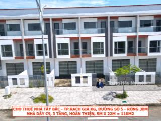 Cho thuê nhà tây bắc  trục chính đường số 5, lộ 32m, 3 tầng, 5x22m, hoàn thiện cơ bản, 4 phòng ngủ