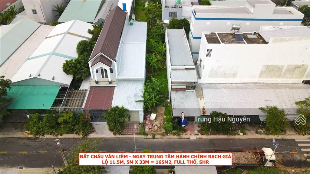 Đất châu văn liêm ngay trung tâm rg và quảng trường trần quang khải, lộ 11.5m, 5x33m, full thổ, shr