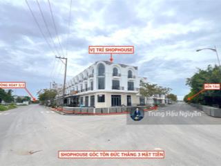 Shophouse góc 3 mặt tiền tôn đức thắng view biển, 15x20m 3 tầng, hoàn thiện ngoài thô trong, shcr