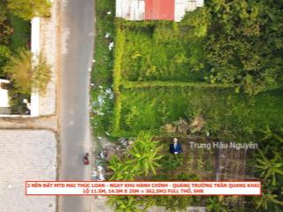 Cặp nền mtđ mai thúc loan kế kho bạc và khu hành chính rạch giá, lộ 11.5m, 7.5x25m, full thổ, shr