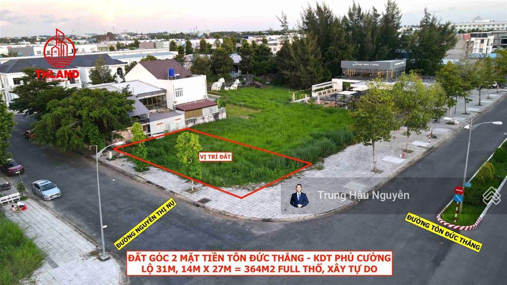 Đất góc 2 mt tôn đức thắng phú cường view công viên biển, lộ 31m, 14x27m full thổ cư, sổ hồng sẵn