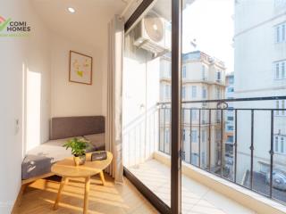Cho thuê studio tại comi homes 34 hoàng cầu nhà lô góc, phòng có ban công, full đồ