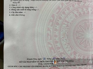  bán lô đất tđc đất lành xã vĩnh thái nha trang.  đường bê tông 6m, gần trường học, đối diện