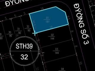 Bán lô góc đường số 3 và 3b khu đô thị hà quang 2
diện tích 181m2 ( 10.5m x 18m ).