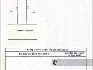 Bán lô đất hòn rớ mặt tiền đường sơn ca. dt 85,4m2 ngang 5,5m hướng chính nam đường nhựa rộng 10