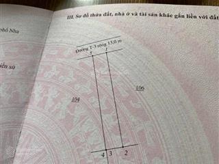Bán lô đất an bình tân đường t3 diện tích 100,3m2 hướng tây bắc. đường rộng 13m