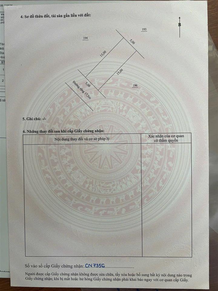 Bán đất mặt tiền đường 17.5m tđc hòn rớ 2 nhánh sông 
diện tích  75m2 ngang 5m