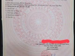 Bán đất đường lý thường kiệt, p. đồng tâm, vĩnh yên