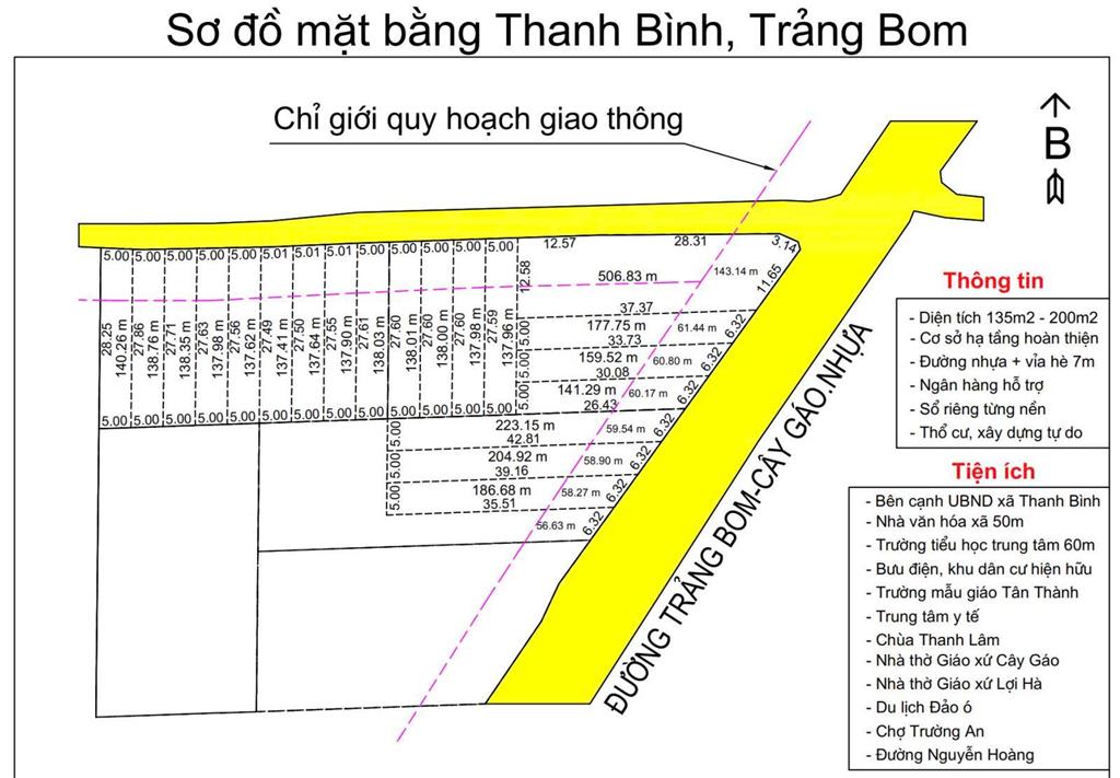 Bán đất ở, cạnh ubnd xã thanh bình, trảng bom, đồng nai