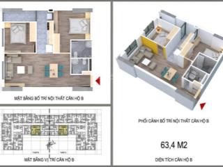 Bán căn hộ 63m²  2pn 2wc tại chung cư nthome, ban công đông nam, giá tốt