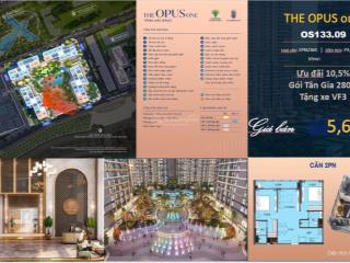 Bán căn hộ 2pn, 2wc, giá tốt tại the opus one, 5,601 tỷ, 80m2 tặng xe vf3