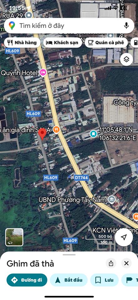 Bán đất an tây, bến cát mặt tiền dh609 gần ubnd p. tây nam, 27x55m, giá 8 tỷ