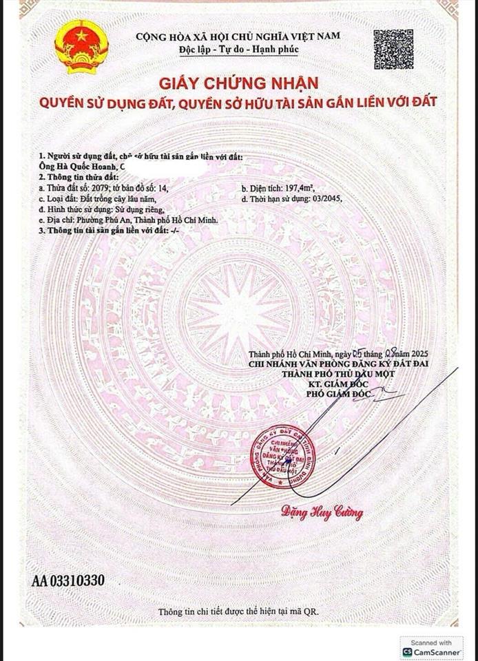 Bán đất phú an, bến cát gần ngã tư phú thứ đường nhựa 6m, 5x39.5m giá 1tỷ530