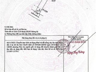 Bán đất phú an, bến cát gần ngã tư phú thứ đường nhựa 6m, 5x39.5m giá 1tỷ530