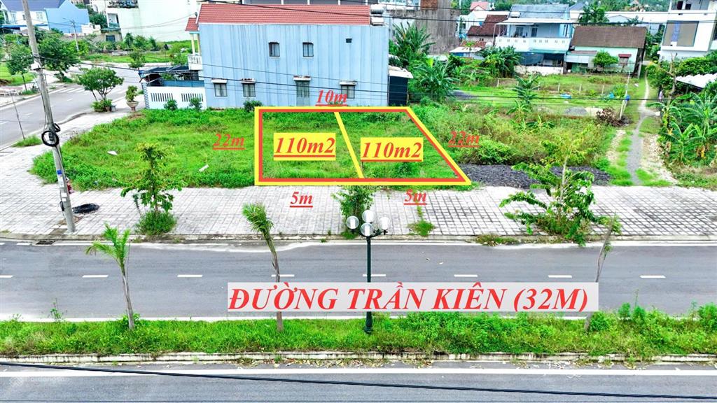 Bán 02 lô liền kề đường 32m (trần kiên) thị trấn la hà, tư nghĩa  giá chỉ 1,95 tỷ/lô