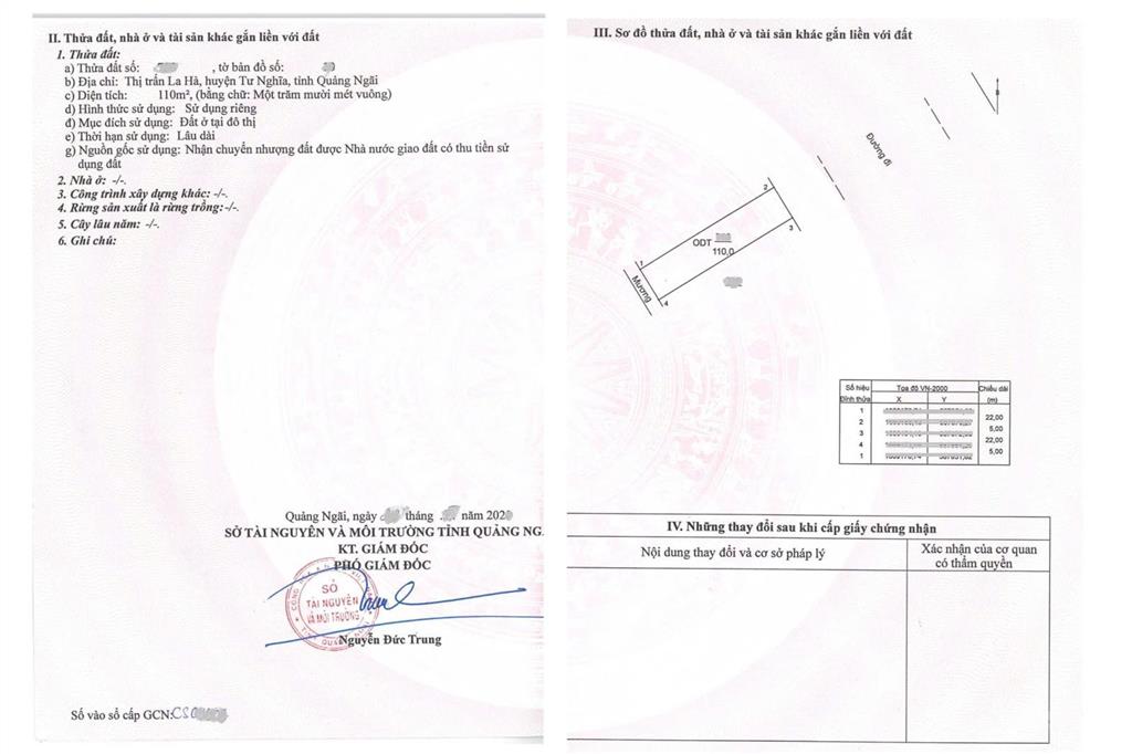 Bán 02 lô liền kề đường 32m (trần kiên) thị trấn la hà, tư nghĩa  giá chỉ 1,95 tỷ/lô