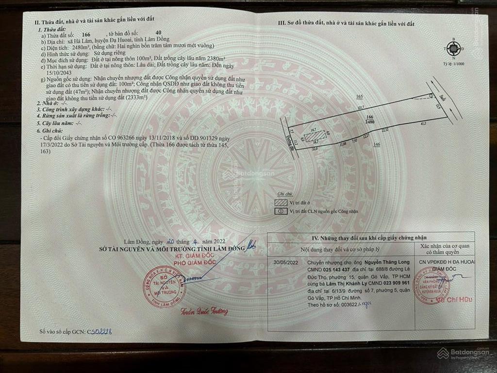 2400m2 (100m2 tc) vườn trái cây cách quốc lộ 1km chỉ 1,7 tỷ