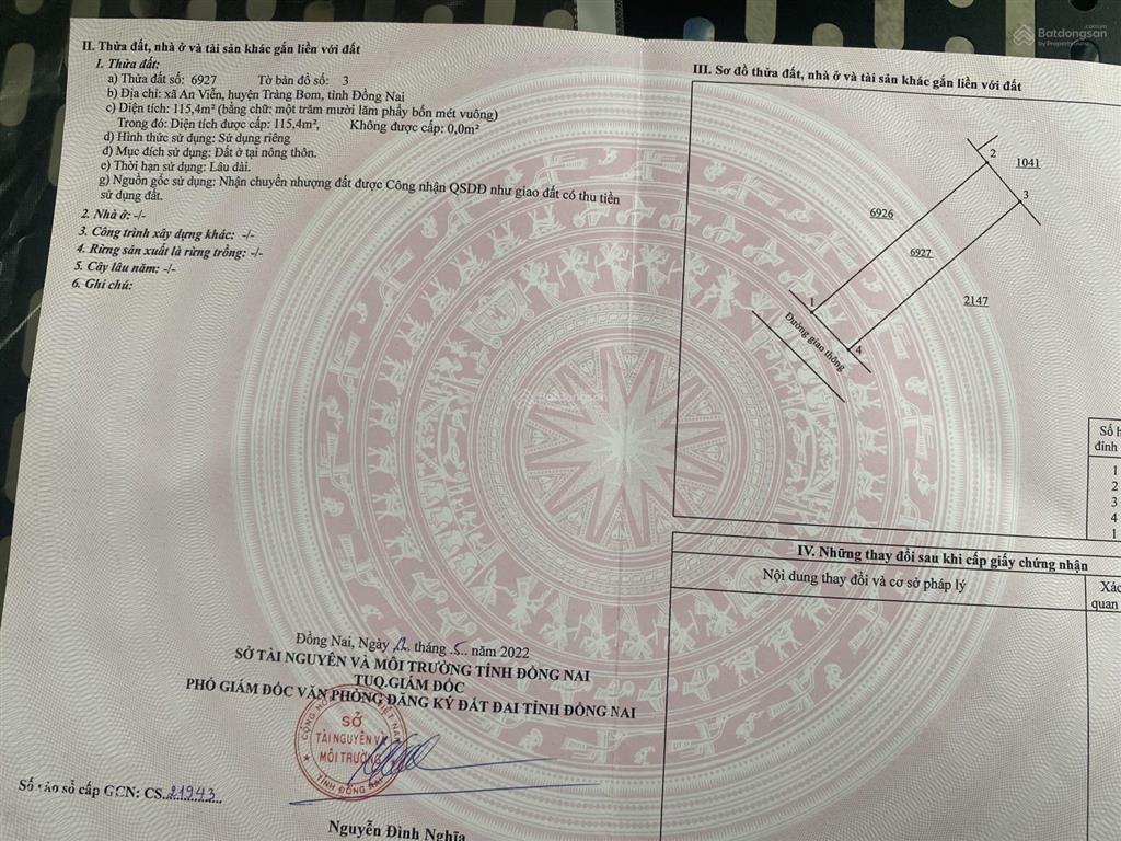 Bán gấp đất nền 115m2, giá siêu hời 1,25 tỷ tại trần vĩnh lộc, an viễn, trảng bom, đồng nai