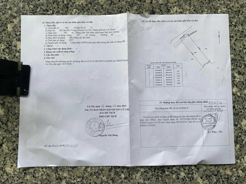 Nhượng quyền sử dụng đất ở cách đường nguyễn thị lắng 200m tân phú trung, huyện củ chi, tp. hcm