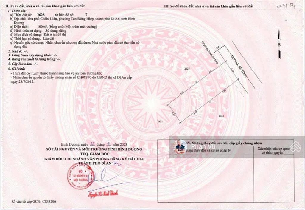 Bán nhà riêng đường thông 3,79 tỷ, 100m2, 3pn, 2wc tại lê hồng phong, dĩ an, 0909 290 ***