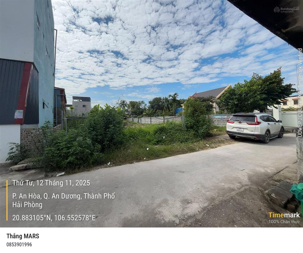 Ngân hàng thanh lý 348m2 đất tại an hòa, an dương, hải phòng (mặt tiền 14m)