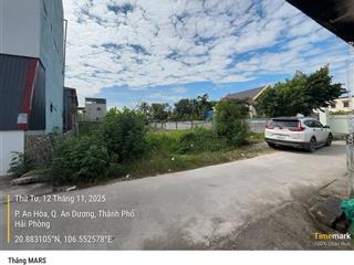 Ngân hàng thanh lý 348m2 đất tại an hòa, an dương, hải phòng (mặt tiền 14m)