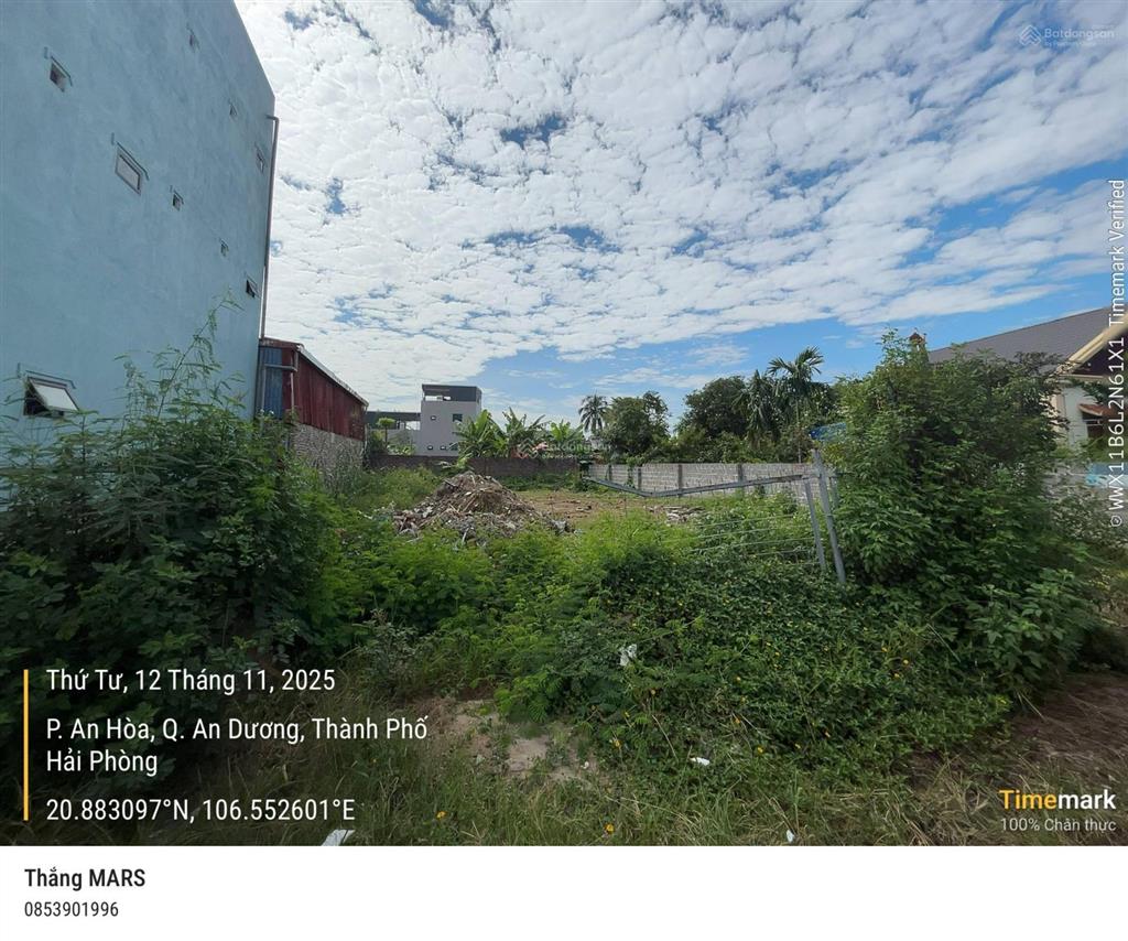 Ngân hàng thanh lý 348m2 đất tại an hòa, an dương, hải phòng (mặt tiền 14m)