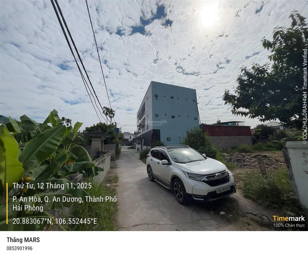 Ngân hàng thanh lý 348m2 đất tại an hòa, an dương, hải phòng (mặt tiền 14m)