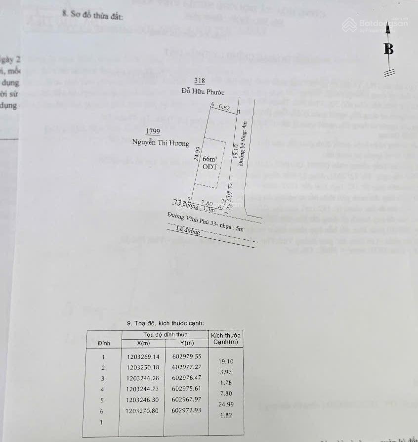 Chính chủ gửi bán đất góc 2 mặt tiền đường vĩnh phú 33 dt 192m gần cầu phú long