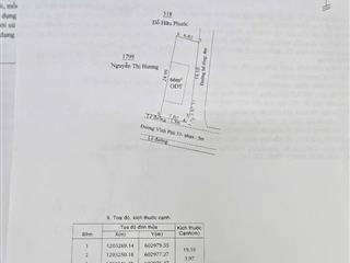 Chính chủ gửi bán đất góc 2 mặt tiền  đường vĩnh phú 33 dt 192m gần cầu phú long