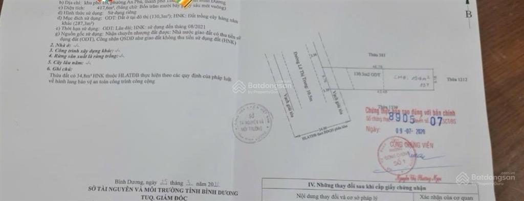 Chính chủ gửi bán nhà mặt tiền đẹp lê thị trung, kế chợ an cơ dt 420m (10x 42)