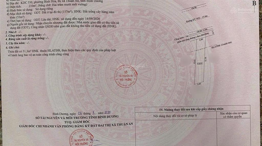 Chính chủ gửi bán nhà mặt tiền đường dt743c dt 210m phường bình hòa, dĩ an gần ngã tư 550