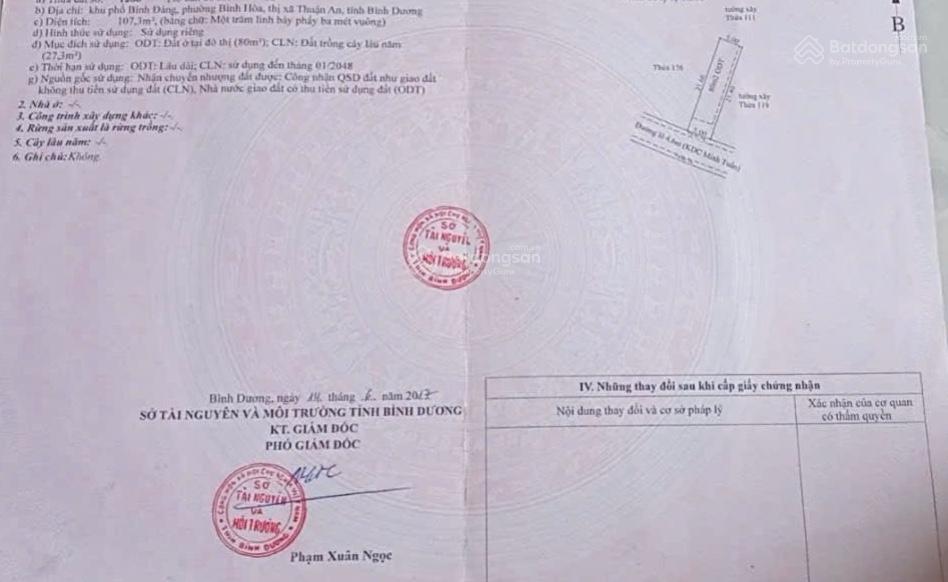 Nhà cấp 4 + 2 phòng trọ tại bình hòa dt 107m kdc minh tuấn