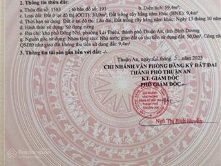 Kẹt tiền bán đất đẹp gần chợ lái thiêu chỉ 1km , dt 60m giá chỉ 1,65 tỷ