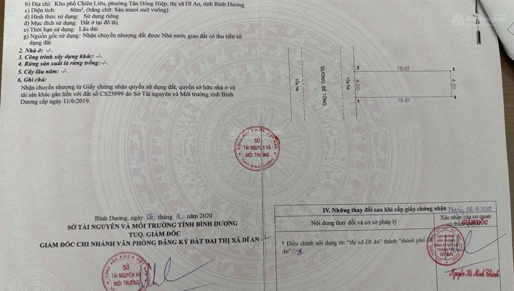 Chính chủ gửi bán gấp nhà  tân đông hiệp, dĩ an  dt 60m  giá 3,58 tỷ tl