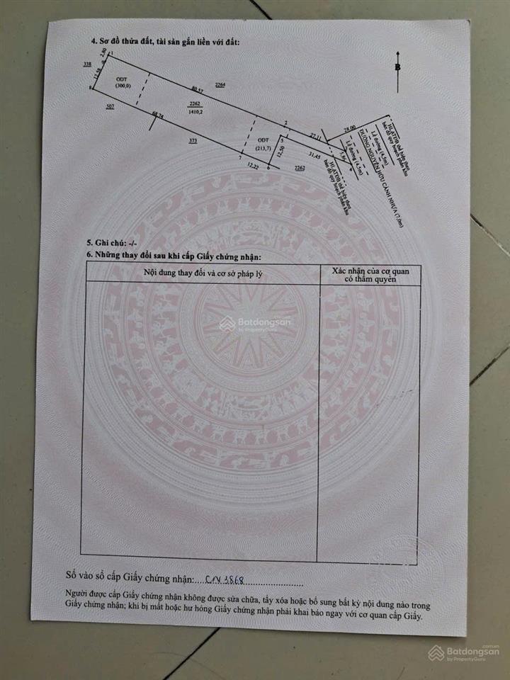 Bán đất 1.410m2 mặt tiền nguyễn hữu cảnh, gần chợ búng, giá 12,5 tỷ