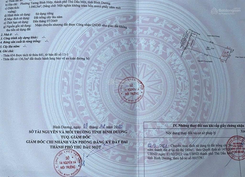 Chủ ngộp bán biệt thự sân vườn 1.040m2 tương bình hiệp, thủ dầu một giá chỉ 13,9 tỷ