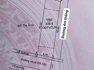 Chính chủ bán đất dx055 phú mỹ , tdm , diện tích  8x30 tc 160m2 giá bán 5tỷ300
