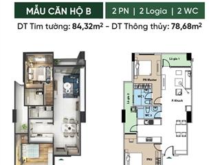Còn 1 căn 2pn diện tích 84.32m2 giá trả trước 477tr nhận nhà ở ngay  conic bolevard
