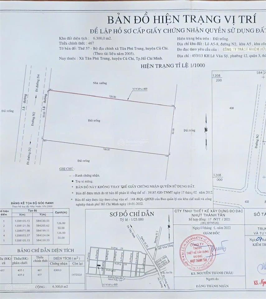 Bán lô đất trong khu công nghiệp tân phú trung dt 6300m