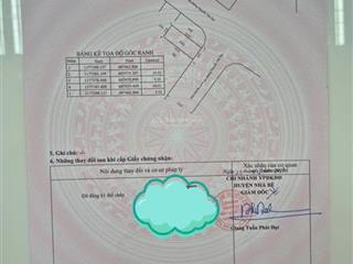 Bán nền đẹp 7*11,4m, đường 12m, 2,92 tỷ, nguyễn văn tạo long thới nhà bè, shr, hỗ trợ bank
