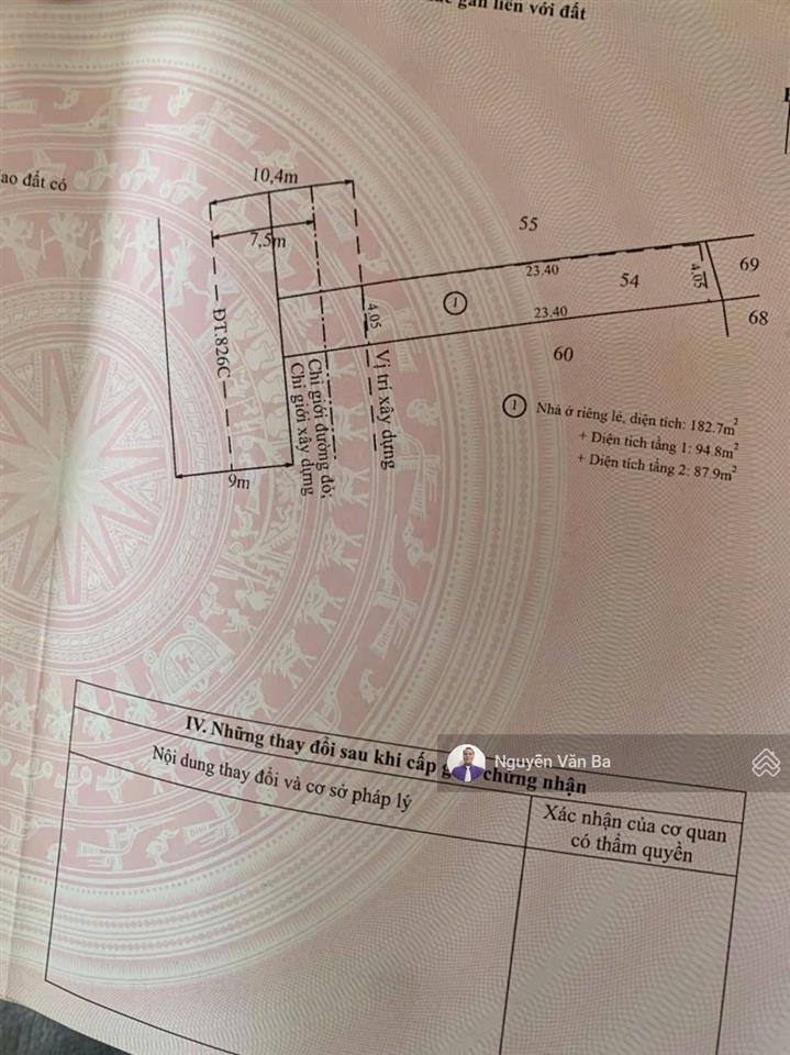 Bán nhà 2 tầng mặt tiền đường 826c long hâu 4*31m, 5,7 tỷ, kế sg village, ngay chợ, lê văn lương nd